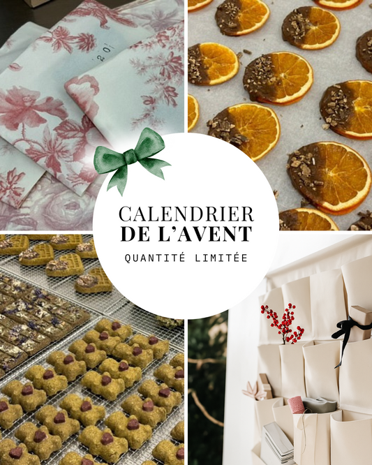 Calendrier de l’Avent pour lapins (24 Sachets/Jours) + Support mural en tissu 80x43cm